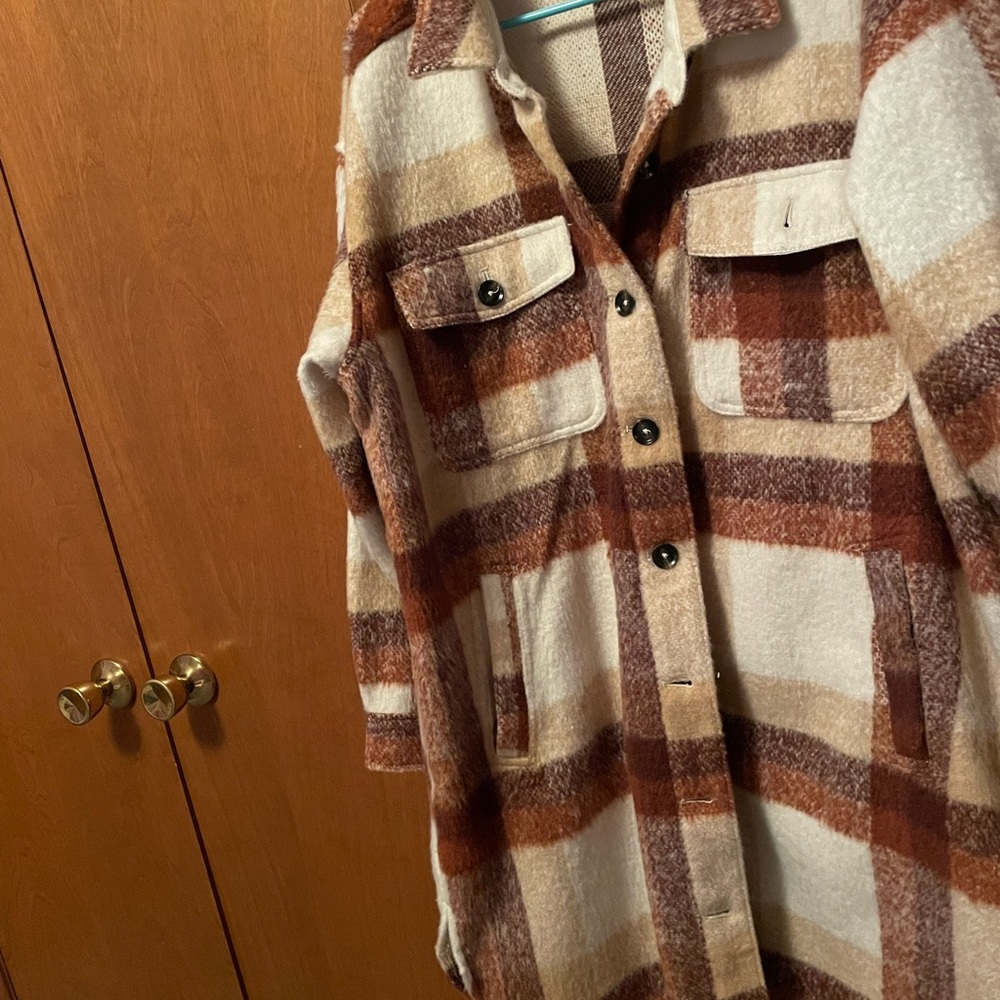 long flannel coat. size xxl.
